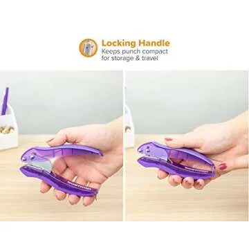 Bostitch Office inLIGHT Reduced Effort One-Hole Punch, One Unit per Package, Assorted Colors, No Color Choice (2401)