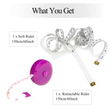 Tape Measure 2Pack, Measuring Tape for Body Measurement Retractable, Soft Tape Measure Set for Sewin...