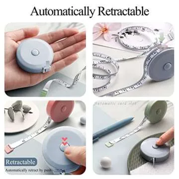 Tape Measure 2Pack, Measuring Tape for Body Measurement Retractable, Soft Tape Measure Set for Sewing Tailor Craft Cloth Fabric, 150 cm/60 Inch