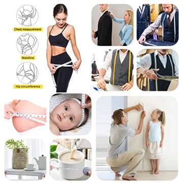 Tape Measure 2Pack, Measuring Tape for Body Measurement Retractable, Soft Tape Measure Set for Sewing Tailor Craft Cloth Fabric, 150 cm/60 Inch