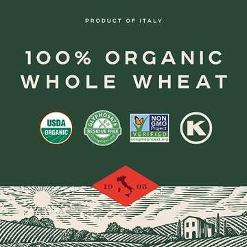 Bionaturae Spaghetti Pasta Noodles - Whole Wheat Pasta, Kosher Certified, High Protein, Non-GMO, USDA Certified, Whole Wheat Spaghetti, Spaghetti Pasta Organic, Crafted in Italy - 16 Oz, 6 Pack