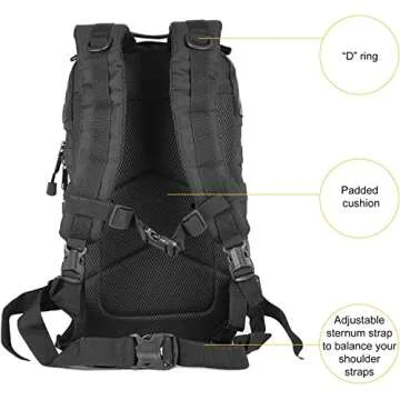 ARMYCAMOUSA Small 30L Rucksack Pack for Outdoors, Hiking, Camping, Trekking, Bug Out Bag, Travel, Military & Tactical Army Molle Assault Backpack