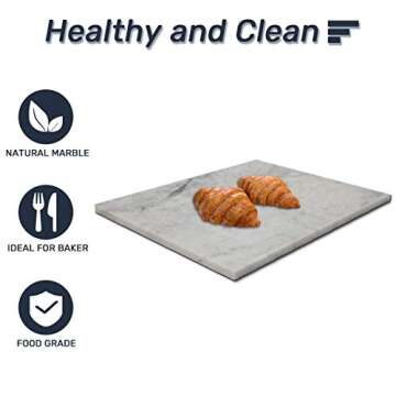 Premium Bianco Carrara Marble Cheese Pastry Board 16 Inch