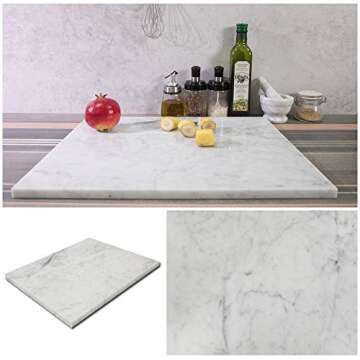 Premium Bianco Carrara Marble Cheese Pastry Board 16 Inch