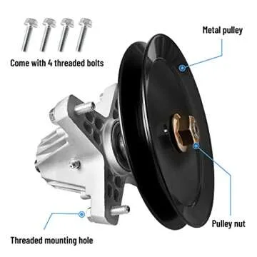 Replacement 918-06977A Spindle Fit for 46" Cub Cad et Deck Mower - Spindle Assembly Compatible with Cub Cad et XT1-LT46 XT2-LX46 Riding Mower, Craftsman 20442 Pro Lawn Tractor, with Grease Fitting