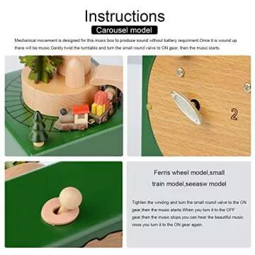 Takefuns Christmas Wooden Music Box Present Christmas Train Musical Box for Her,Musical Box Birthday Present for Lover Friends and Children，Play Merry Christmas Song