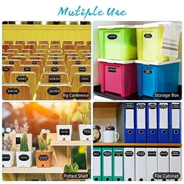 Chalkboard Labels - 180pcs Waterproof Reusable Blackboard Stickers with 2 Free Erasable White Chalk Marker, Mini Decorative Chalk Labels for Jars Containers Kitchen Home Pantry Office