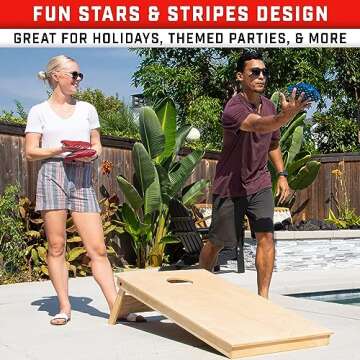 GoSports Dual Sided Cornhole Bean Bags - Slide and Stop Regulation Tournament Bean Bags, Set of 8