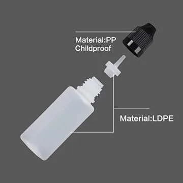 Eau 15ml Dropper Bottles - 50 Pack BPA Free