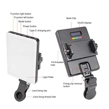 Newmowa RGB Video Light Portable LED Light for Phone, Tablet, Laptop, 360° Full Color CRI 95+ Dimmable 2500K-8500K, 2000mAh Rechargeable LED DSLR Lighting for Selfie, Makeup, Video Conference, TikTok