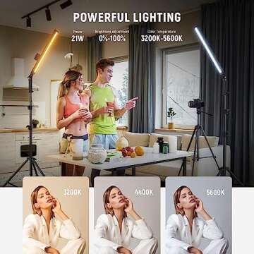 NEEWER Upgraded LED Video Light Stick & 2.4G Remote Kit, 2 Pack Handheld Dimmable 3200K~5600K CRI97+...