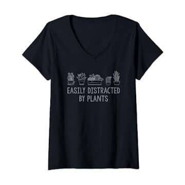 Easily Distracted By Plants Women's V-Neck T-Shirt - Funny Plant Lover Gift