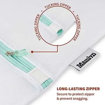 Mamlyn Mesh Laundry Bag for Delicates, Wash Bag for Underwear and Lingerie, Makeup Organizer Bag (2 Medium)