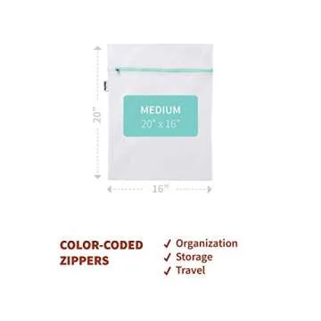 Mamlyn Mesh Laundry Bag for Delicates, Wash Bag for Underwear and Lingerie, Makeup Organizer Bag (2 Medium)