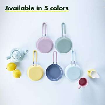 GreenPan Mini Healthy Ceramic Nonstick, 5" Round Egg Pan, PFAS-Free, Dishwasher Safe, Stay Cool Handle, Yellow