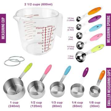 11 Piece Measuring Cups Set - Accurate Kitchen Tools