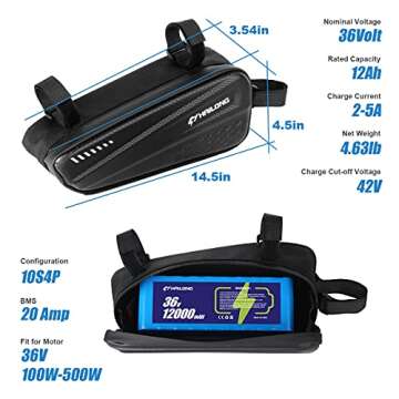 H HAILONG Waterproof Electric Bike Battery 36V 12Ah 48V 10Ah
