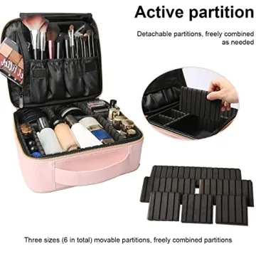 Bvser Travel Makeup Case with Adjustable Dividers