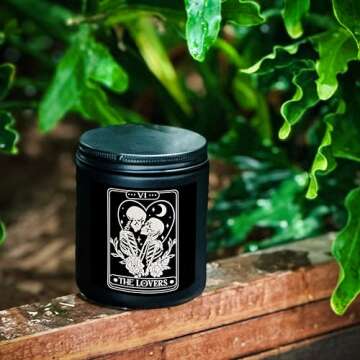 QGFM Gothic Couple Scented Candle,Gothic Valentines Skeleton Gifts for Women Men,Tarot Scented Candle,Couples Gifts for Husband and Wife,Couples Gifts for Husband and Wife - Jar Candles