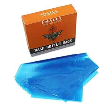 CINRA Blue Tattoo Bottle Bags, 250pcs Disposable Tattoo Wash Bottle Bags Covers Sleeves Squeeze Bottle Bag Cover Barrier for Tattoo Bottles, Tattoo Supplies, Tattoo Accessories