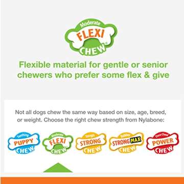 Nylabone Original Bone Flexi Chew toy for Dogs, Dog Toys for Moderate Chewers, Bacon & Peanut Butter, X-Small - Up to 15 lbs, 3 Pack