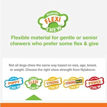Nylabone Original Bone Flexi Chew toy for Dogs, Dog Toys for Moderate Chewers, Bacon & Peanut Butter, X-Small - Up to 15 lbs, 3 Pack