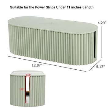 Tahaje Cable Management Box, Plastic Cord Organizer Cover, Computer Power Strips Hider Under TV and ...