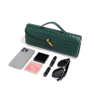 Dreubea Women's Handmade Woven Evening Bag Casual Leather Shoulder Handbag Fashion Crossbody Clutch ...