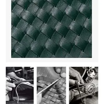 Dreubea Women's Handmade Woven Evening Bag Casual Leather Shoulder Handbag Fashion Crossbody Clutch Purse Travertine