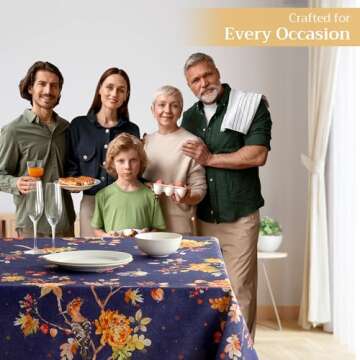 Maison d' Hermine 100% Cotton Table Cover - 60"x108" Rectangle Decorative Tablecloth - Washable Tablecloths for Dining, Home & Party - for Thanksgiving & Christmas - Kelim - Infinity Collection