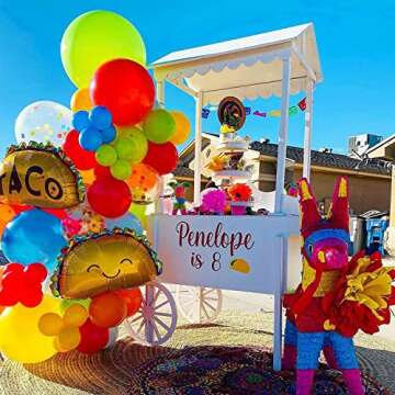 Fiesta Mexican Foil Balloons Party Decorations - 9PCS Mexico Taco Llama Cactus Avocado Foil Balloon ...