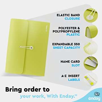 Accordion File Organizer 13 Pocket Expanding File Folder with Labels, Accordion File Organizer Letter Size Letter A4 Paper for Receipts, Bills and Documents 13" x 9.5” –by Enday