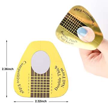 Subay 200Pcs Professional Long Nail Forms for Acrylic Nails, Polygel Nails, Thick Nail Extension Forms for Nail Art Tips, Premium Acrylic Nail Paper Forms, Nail Former Stickers for Professional Use