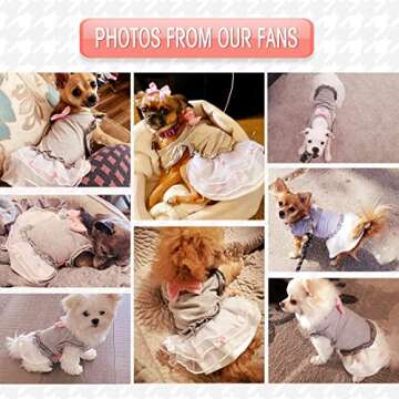 KYEESE Dog Dress Shirt Princess Pink Bowtie Pet Clothes for Small Dogs Spring Summer Fashion