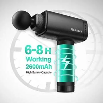 Massage Gun for Athletes,Nekteck Deep Tissue Massage Gun Percussion Muscle Fascial Gun with Powerful Electric Motor, 4 Adjustable Speed and 6 Accessories Head,Ideas Gift for Men and Women