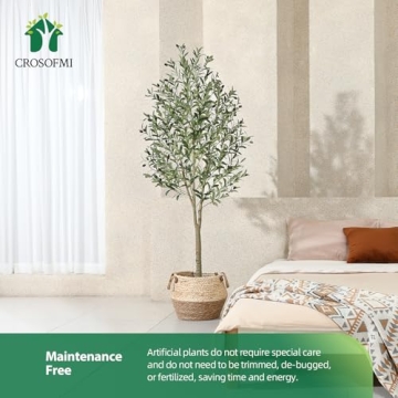 CROSOFMI 6ft Artificial Olive Tree Plant for Home Decor