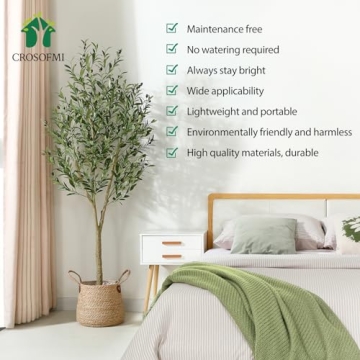 CROSOFMI 6ft Artificial Olive Tree Plant for Home Decor