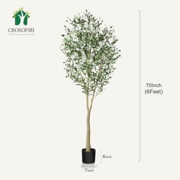 CROSOFMI 6ft Artificial Olive Tree Plant for Home Decor