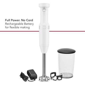 KitchenAid Cordless Variable Speed Hand Blender - KHBBV53, White
