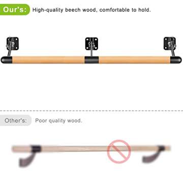 Dolibest Space Saver, 6 ft Ballet Barre, Wall Mounted Traditional Wood Ballet Barre System Stretch/Dance for Home Barre Workout Equipment, Height Adjustable, for Kids and Adults