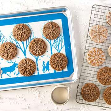 Nordic Ware Disney Frozen 2 Falling Snowflake Cast Cookie Stamps, Set of 3, Silver with Blue Handles