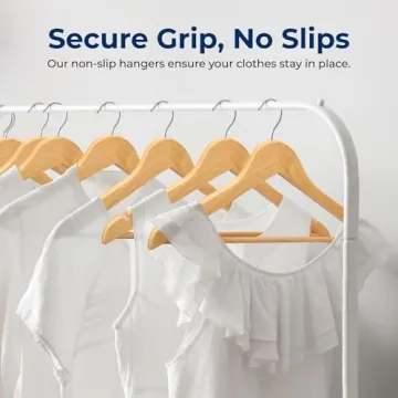 SereneLife Wooden Hangers - Premium Space Saving Hangers