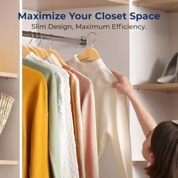 SereneLife Wooden Hangers - Premium Space Saving Hangers