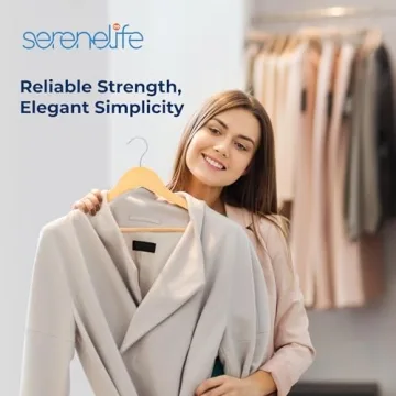SereneLife Wooden Hangers - Premium Space Saving Hangers