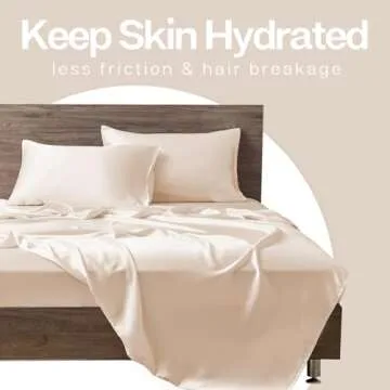 MR&HM Satin Pillowcase for Hair and Skin, Silk Satin Pillowcase 2 Pack, Standard Size Pillow Cases Set of 2, Silky Pillow Cover with Envelope Closure (20x26, Beige)