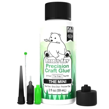 Bearly Art Precision Craft Glue - The Mini - 2fl oz with Tip Kit - Acid Free Archival - Strong Hold ...