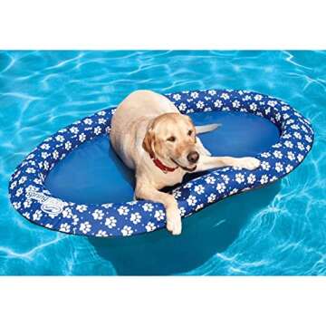 SwimWays Paddle Paws Spring Float Dog Raft, Large (65 lbs. and Up), Blue