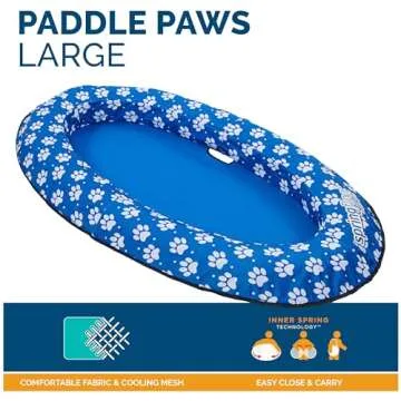 SwimWays Paddle Paws Spring Float Dog Raft, Large (65 lbs. and Up), Blue