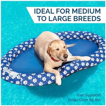 SwimWays Paddle Paws Spring Float Dog Raft, Large (65 lbs. and Up), Blue