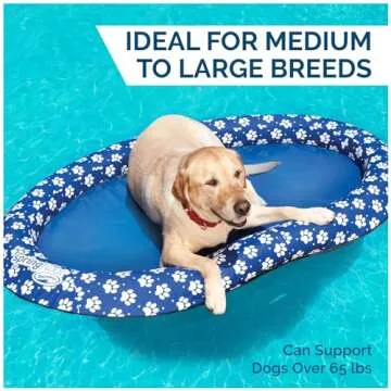 SwimWays Paddle Paws Spring Float Dog Raft, Large (65 lbs. and Up), Blue